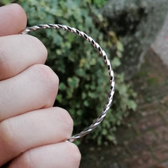 Solid Silver Infinity Twist Bangle